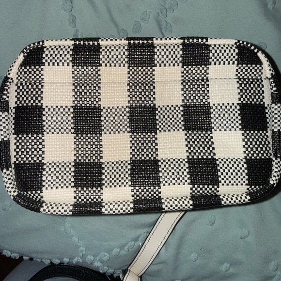 Tory Burch Black and Cream Checkered Bag - Picture 3 of 5